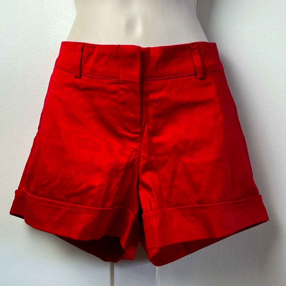 Red Rockabilly Cuffed Shorts with ipockets from Suzy Shier Nautical Coastal